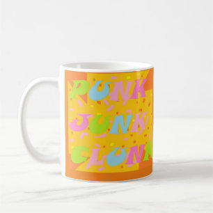MUG CLUNK PUNK BE A REBEL MOTS MOTIFS COULEURS MIXTES