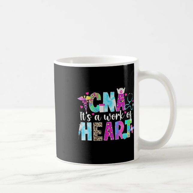 Mug Cna Travail De Coeur Certifié Infirmière Istant Cn (Droite)