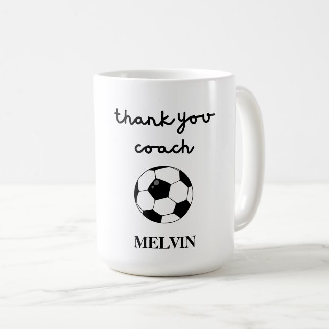 Mug Coach de Football Mug, Cadeau de Merci pour Coach  (Devant droit)