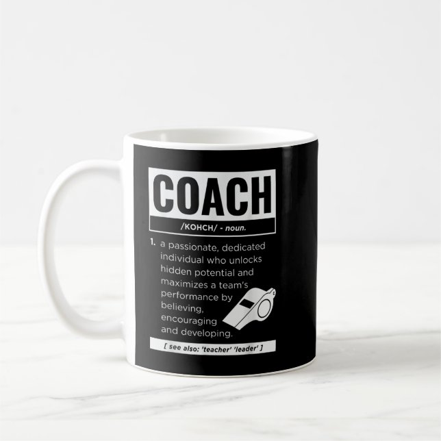 Mug Coach Définition Jeux de sport Trainer Coaching Fu (Gauche)