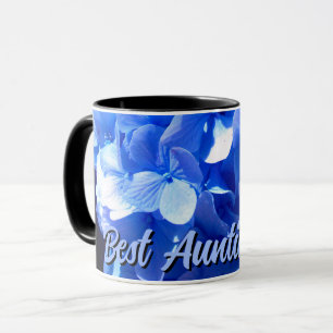 Mug Cobalt bleu floral élégant bleu hydrangées
