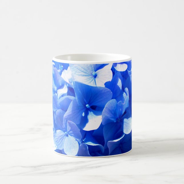 Mug Cobalt bleu floral élégant bleu hydrangées (Centre)