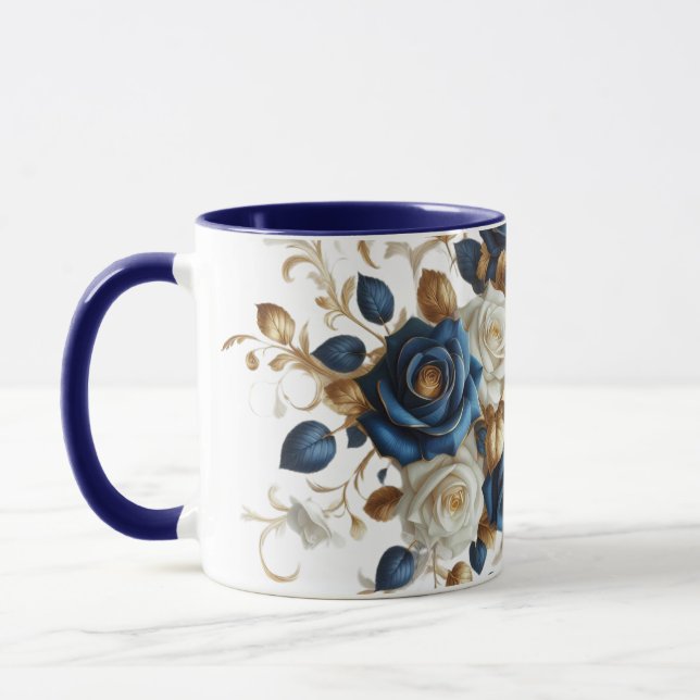 Mug Cobalt White Flowers (Gauche)