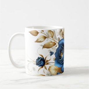 Mug Cobalt White Flowers