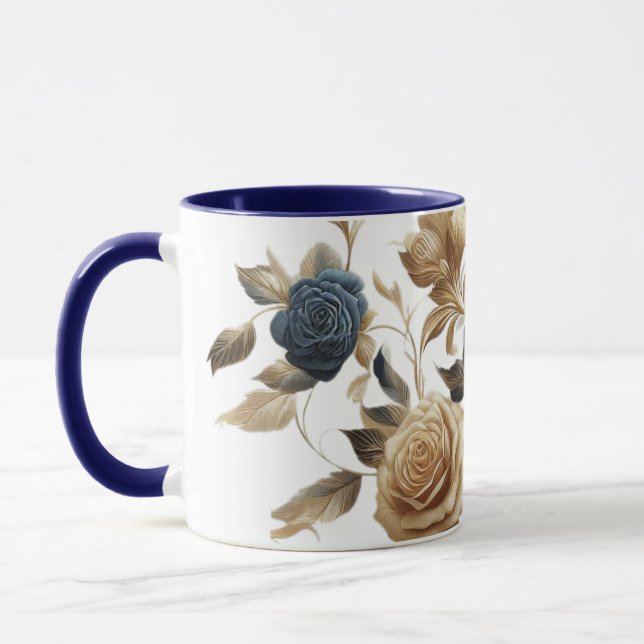 Mug Cobalt White Flowers (Gauche)
