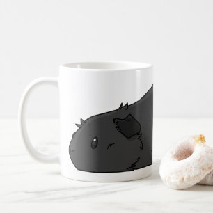 Mug Cobaye gris-foncé noir mignon de porc de Pooped