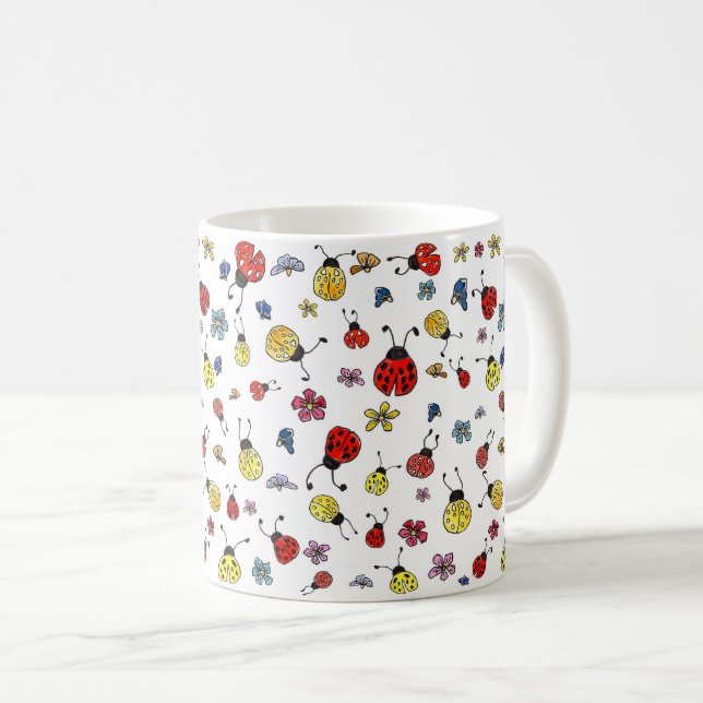 Mug Coccinelle et fleur sauvage (Devant droit)