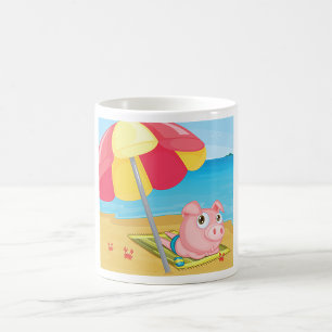 Mug Cochon À La Boule De Plage