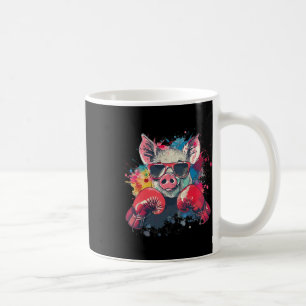 Mug Cochon Boxeur Avec Gants De Boxe Kickboxing Drôle