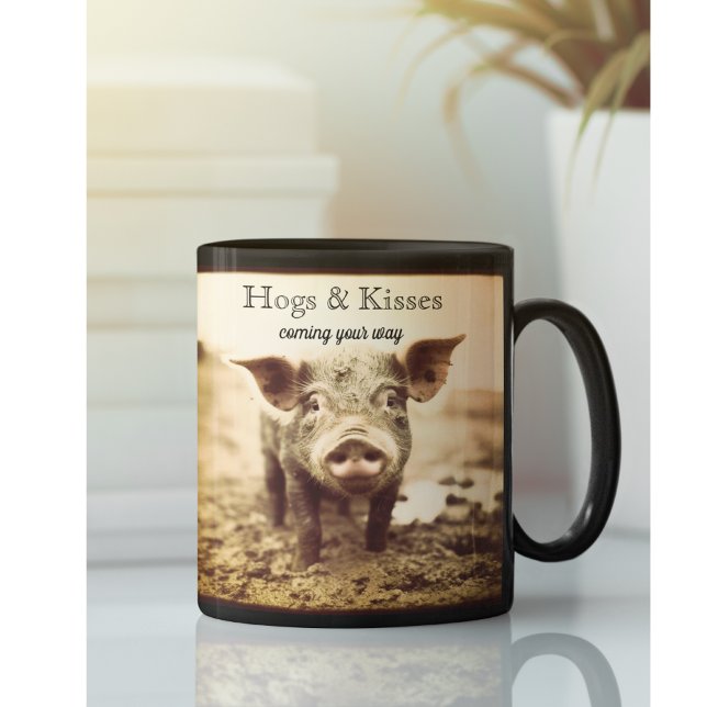 Mug Cochon dans la boue, câlins et baisers, personnali (Créateur téléchargé)