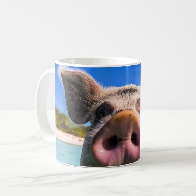 Mug Cochon de bain mignon Exuma Bahamas (Devant gauche)
