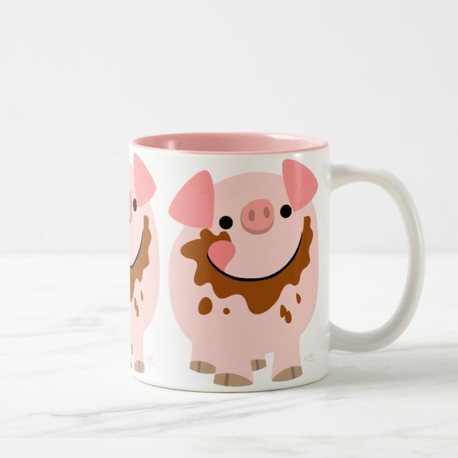 Mug Cochon de Dessin Animé au Chocolat Mignon (Droit)