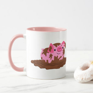 Mug Cochon de dessin mignon dans la boue