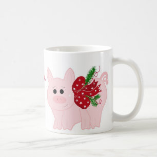 Mug Cochon de Noël humoristique avec citation