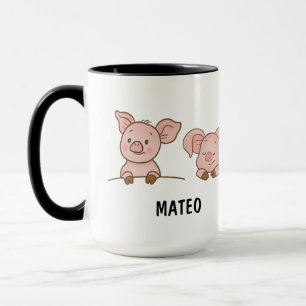 Mug Cochon Dessiné à la Main Personnalisé Mignon