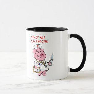 Mug Cochon docteur avec seringue à la main choisir l
