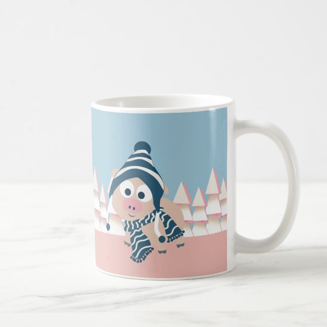 Mug Cochon en hiver (Droite)