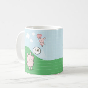 Mug Cochon Flottant mignon Dit Bonjour