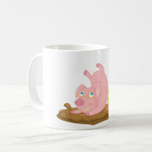 Mug Cochon joueur dans la boue Animaux de ferme drôles