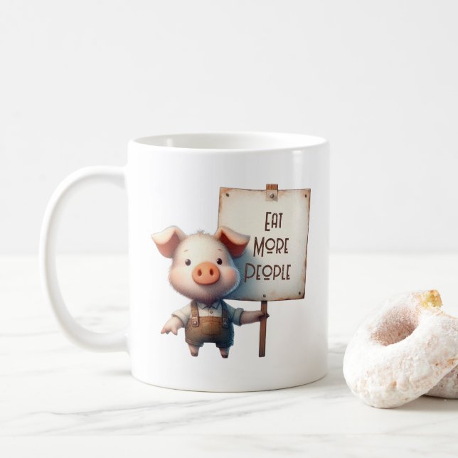 Mug Cochon - Manger plus de gens (Avec donut)