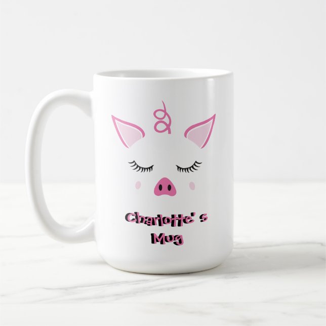 Mug Cochon mignon personnalisé (Gauche)