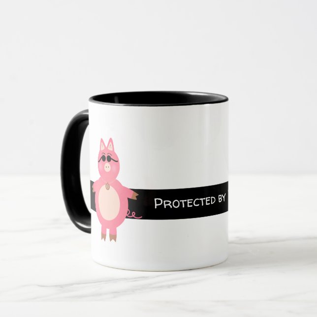 Mug Cochon rose amusant (Devant gauche)