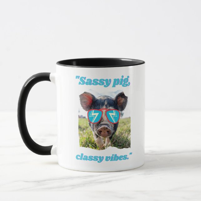 Mug Cochon Sassy  Vibes Classiques - Citation de Cocho (Gauche)