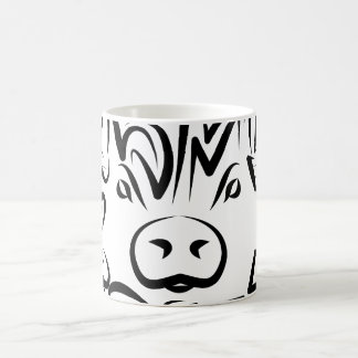 Mug Cochon tribal noir et blanc