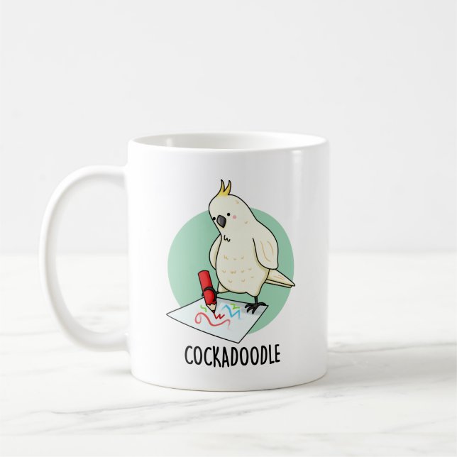Mug Cockadoodle amusant Cockatoo Pun (Gauche)