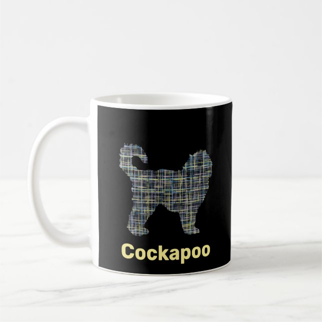 Mug Cockapoo Chien Jaune et Grille Noire (Gauche)