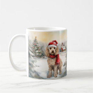 Mug Cockapoo Dog in Snow Christmas