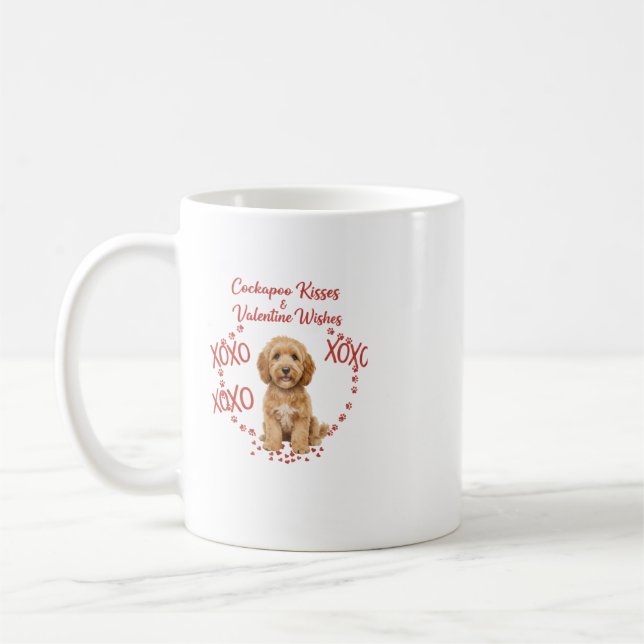 Mug Cockapoo Kisses Valentine Wishes Dog Lover (Gauche)