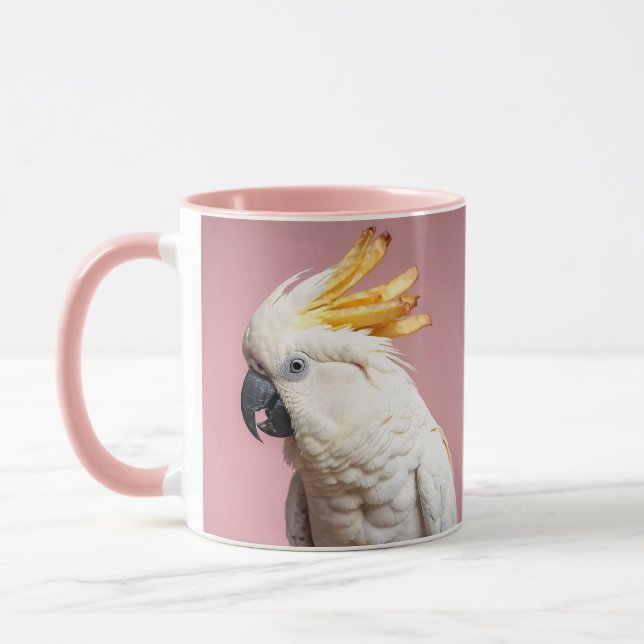 Mug Cockatoo Drôle Avec Crest Fries Français (Gauche)