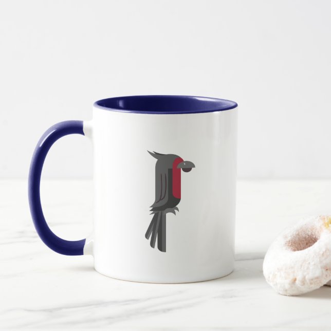 Mug Cockatoo élégant de palme noire (Avec donut)