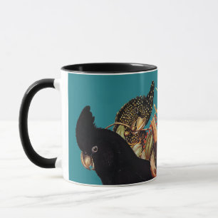 Mug Cockatoo noir vintage Elizabeth Gould 1800s