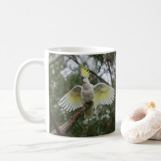 Mug Cockatoo Spreading Wings Bird Australie (Avec donut)