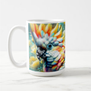 Mug Cockatoo Whimsal Oiseau Pépites jaunes Floral