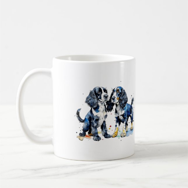 Mug Cocker blanc mignon chiots espagnols amoureux de l (Gauche)