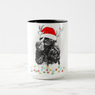 Mug Cocker de Noël Chien Espagnol Drôle Xmas Père Noël