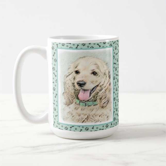 Mug Cocker Spaniel Buff Peinture - Art Chien original (Gauche)