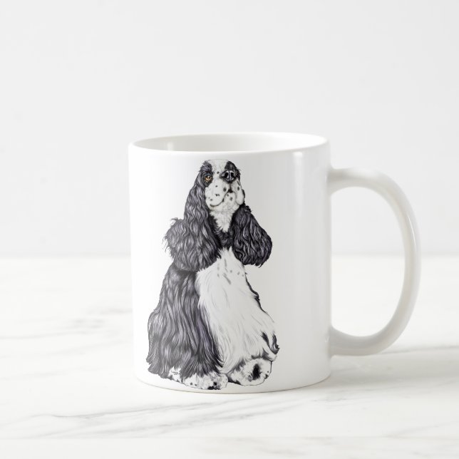 Mug Cocker Spaniel BW Parti (Droite)