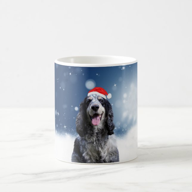 Mug Cocker Spaniel Chien Avec Noël Santa Hat (Centre)