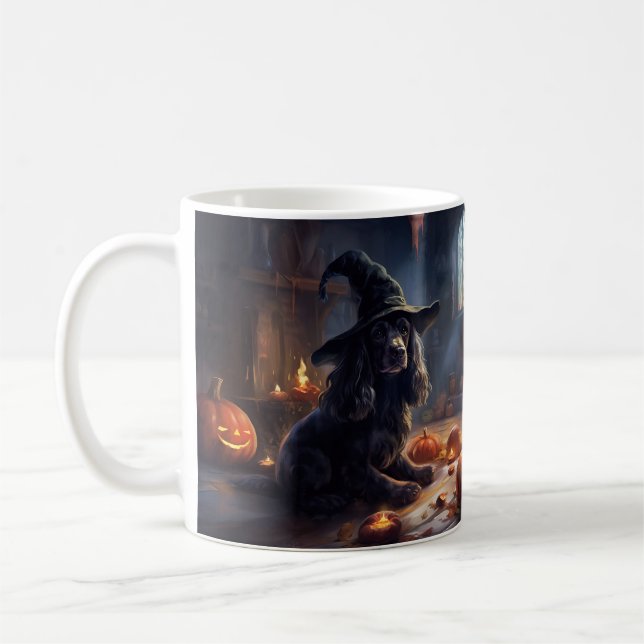 Mug Cocker Spaniel Citrouilles Halloween effrayant (Gauche)