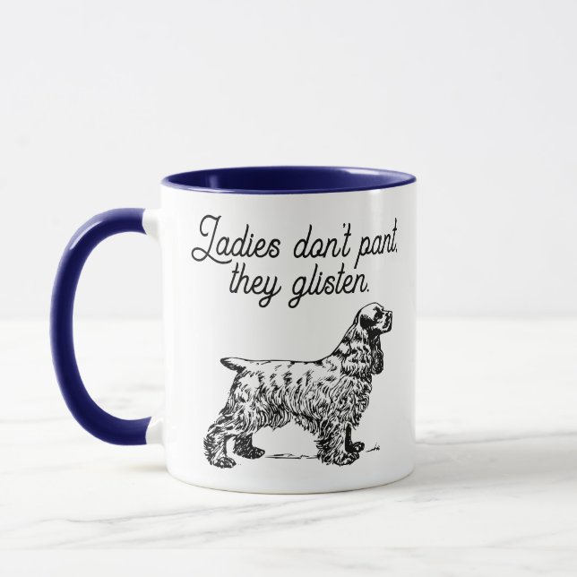 Mug Cocker Spaniel Dessin avec Amusante Plaisanterie A (Gauche)