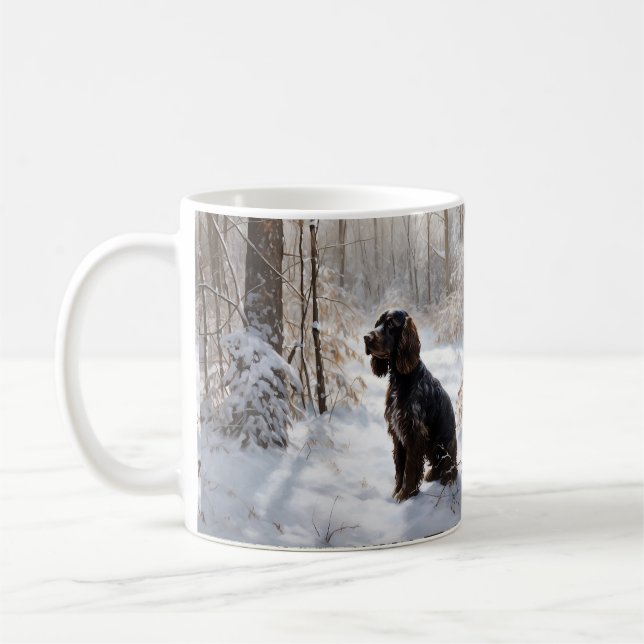 Mug Cocker Spaniel Laissez tomber la neige Noël (Gauche)