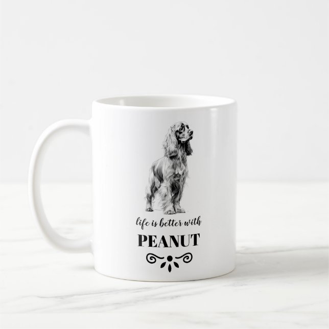 Mug Cocker Spaniel Life est meilleur avec Custom Dog N (Gauche)