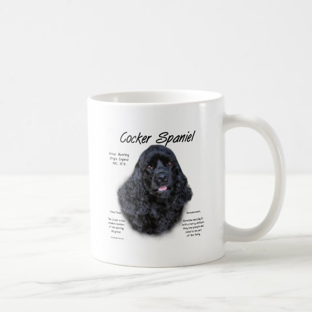 Mug Cocker Spaniel (noir) Histoire Design (Droite)