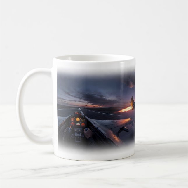 Mug Cockpit d'avions de chasse Coucher de soleil O (Gauche)