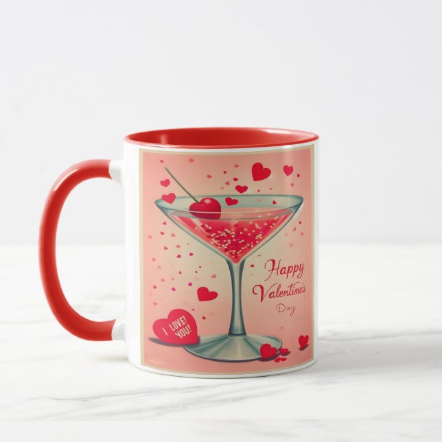 Mug cocktail Martini de la Saint-Valentin du milieu du (Gauche)