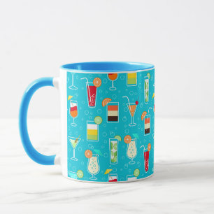 Mug Cocktail Motif sur Arrière - plan Turquoise